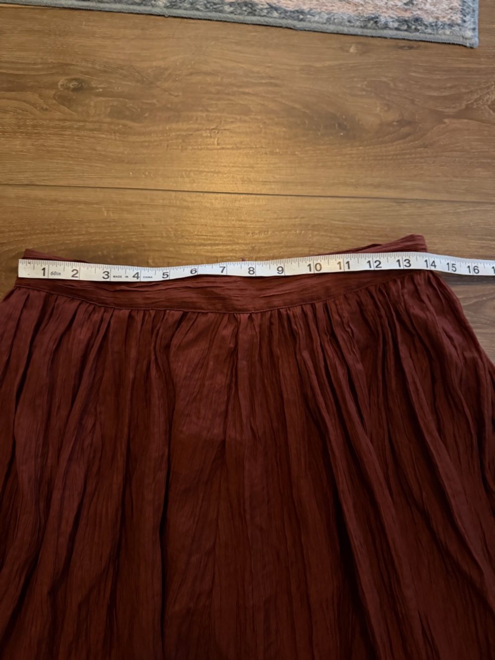Salome Pleated Flare Midi Skirt ASTR the label size medium. Rust Brown - Picture 10 of 11